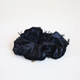 Brushed Velour Black Scrunchie