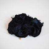 Brushed Velour Black Scrunchie