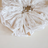 Brushed Velour Ivory Scrunchie