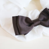 Swish Ribbon Scrunchie White-Brown