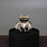 Metal Silver Maroon Clip