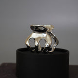 Metal Silver Maroon Clip