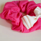 Swish Ribbon Scrunchie Pink-White