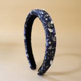 Slender Headband Navy Blue Silver