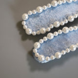 Hair Pin Velour Blue Pearl