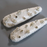 Hair Pin Velour White
