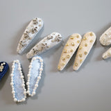 Hair Pin Velour Beige Gold