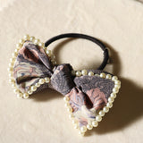 Grey Pink Pearl Ribbon Pony