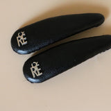 Eco Black Leather Hair Pin