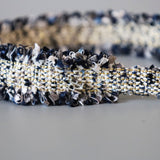 Frills Navy Tweed Headband No Studs