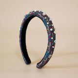 Slender Headband Blue Silver