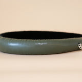 Slender Headband Eco Green Leather No Studs