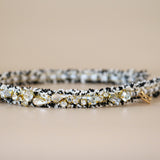 Narrow Headband White Tweed Gold