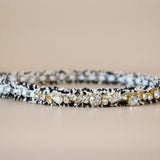 Narrow Headband White Tweed Gold