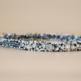 Narrow Headband Black White Tweed