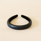 Slender Headband Eco Black Leather No Studs