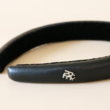 Slender Headband Eco Black Leather No Studs