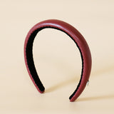 Slender Headband Eco Red Leather No Studs