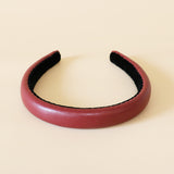 Slender Headband Eco Red Leather No Studs