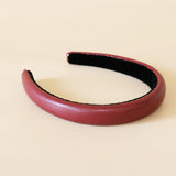 Slender Headband Eco Red Leather No Studs