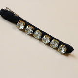 Straight Hair Clip Black Studs