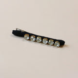 Straight Hair Clip Black Studs