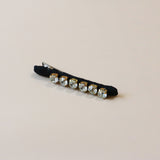 Straight Hair Clip Black Studs