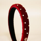 Slender Headband Velor Red