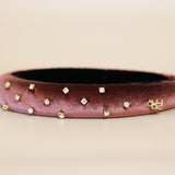 Slender Headband Velor Wine Pink