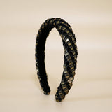 Slender Headband Bumpy Black Gold No Studs