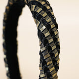 Slender Headband Bumpy Black Gold No Studs