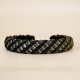 Slender Headband Bumpy Black Gold No Studs