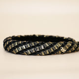 Slender Headband Bumpy Black Gold No Studs