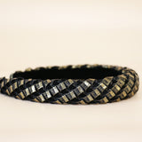 Slender Headband Bumpy Black Gold No Studs