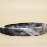 Slender Headband Velor Silver Gradation No Studs