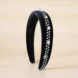 OG Headband Black Mini Ribbon Silver