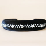 OG Headband Black Mini Ribbon Silver