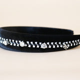 OG Headband Black Mini Ribbon Silver