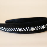 OG Headband Black Mini Ribbon Silver