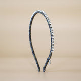 Narrow Headband Silver Blue