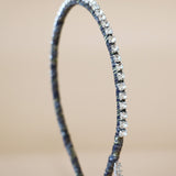 Narrow Headband Silver Blue