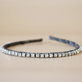 Narrow Headband Silver Blue