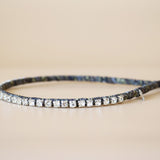 Narrow Headband Silver Blue