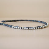 Narrow Headband Silver Blue