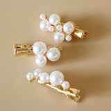 Gold Pearl 3pcs Clip