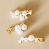 Gold Pearl 3pcs Clip