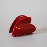 Rose Red Heart Clip