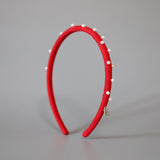 Tight Suede Headband Red