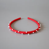 Tight Suede Headband Red