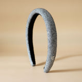 Slender Headband Grey Wool No Studs